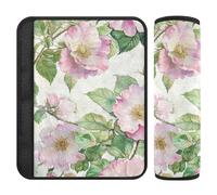Alberta Wild Rose Beauty Summer Flowers Lot de 2 housses de sangle de siège de voiture, plus de confort de conduite, housses de ceinture de sécurité mignonnes