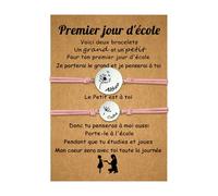 ALBERTBAND 2 Pces Bracelet Mere Fille Fils Personnalisés Bracelet Pissenlit avec Prénom Cadeau de Rentrée Scolaire Premier jour d'école Fête des mères Anniversaire (B-Rose)