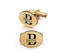 Albertband Boutons de Manchette Personnalisés avec Lettre de l'Alphabet A-Z Gravée 2 Pcs Nom Boutons de Manchette pour Hommes Business Party Noël Marié Meilleur Homme Anniversaire (#style 4)