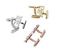 Albertband Boutons de Manchette Personnalisés avec Lettre de l'Alphabet A-Z Gravée 2 Pcs Nom Boutons de Manchette pour Hommes Business Party Noël Marié Meilleur Homme Anniversaire (#13)