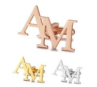 Albertband Boutons de Manchette Personnalisés avec Lettre de l'Alphabet A-Z Gravée 2 Pcs Nom Boutons de Manchette pour Hommes Business Party Noël Marié Meilleur Homme Anniversaire (#10)