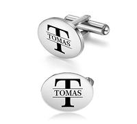 Albertband Boutons de Manchette Personnalisés avec Lettre de l'Alphabet A-Z Gravée 2 Pcs Nom Boutons de Manchette pour Hommes Business Party Noël Marié Meilleur Homme Anniversaire (#style 3)