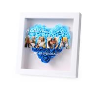 ALBERTBAND Cadeau de Fête des Mères Personnalisé Boîte à Fleurs avec Prénoms Photo Rose Eternelle Cadeau pour Maman Mamie (Photo-Bleu)