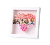 ALBERTBAND Cadeau de Fête des Mères Personnalisé Boîte à Fleurs avec Prénoms Photo Rose Eternelle Cadeau pour Maman Mamie (Photo-Rose)