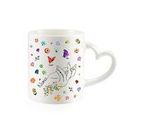 ALBERTBAND Mug en Céramique Personnalisé Prénom Cadeau pour Mamie Maman Cadeaux pour Fete Des Meres Papillons Tasse Cadeau pour femme (2 Prénom)