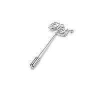 Albertband Nom Personnalisé Broches Broche pour Femmes Gravé Monogramme Lettres Alphabet Initiale Épinglette Broches et Pins Discours Réunions Fête Broche en Or/Rosegold/Argent (#style 3)