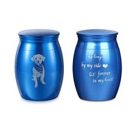 ALBERTBAND Petite Urne Photo Personnalisée pour Cendre Souvenir de Crémation Mini Urnes Funéraires pour Animaux de Compagnie Humains Cendres Mémorial Cendres Porte-Boîtes (#Bleu)