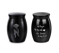 ALBERTBAND Petite Urne Photo Personnalisée pour Cendre Souvenir de Crémation Mini Urnes Funéraires pour Animaux de Compagnie Humains Cendres Mémorial Cendres Porte-Boîtes (#Noir)