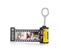 ALBERTBAND Porte-Clés Personnalisables Photo x5/8/10/15/20,Porte-clés Album Photo caméra Film Rouleau,Cadeau d'anniversaire de Noël Rétro pour Papa Maman Amant Ami (Code Spotify-10pcs)