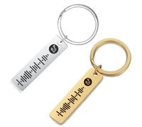 ALBERTBAND Porte-clés pour Femmes Porte-clés Personnalisables Musique Numérisable Spotify Code Porte-clés Personnalisé votre Chanson de Musique (Silver&Gold)