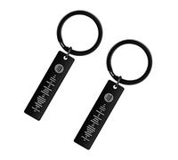 ALBERTBAND Porte-clés pour Femmes Porte-clés Personnalisables Musique Numérisable Spotify Code Porte-clés Personnalisé votre Chanson de Musique (2 pcs-Black)
