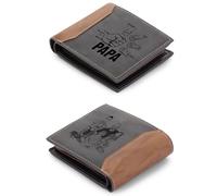 ALBERTBAND Portefeuille Homme Cuir Portefeuille avec Gravé 1-5 Prénom Photo Personnalisé Cadeau Papa Grand-père Cadeau Fête des Pères (Gris-5 Name)