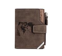 ALBERTBAND Portefeuille Homme Personnalisé avec Nom Initiales Texte Photo Portefeuille en Cuir pour Papa Mari Petit Ami Cadeau pour la Fête des Pères Noël Anniversaire