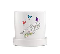 ALBERTBAND Pots de Fleurs Personnalisée Cadeau Fete des Meres Cadeau Maman Mamie Cadeau Anniversaire pour Maman Je t'aime Maman Graver 1-8 Noms Pots de Fleurs (3 nom)