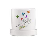 ALBERTBAND Pots de Fleurs Personnalisée Cadeau Fete des Meres Cadeau Maman Mamie Cadeau Anniversaire pour Maman Je t'aime Maman Graver 1-8 Noms Pots de Fleurs (5 nom)