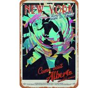 Alberto and the Concrete Jungle - Plaque en métal - 20,3 x 30,5 cm - Décoration murale vintage rétro