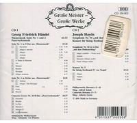 Alberto Lizzio- Dirigent - Große Meister - Große Werke/ G.F.Händel: Wassermusik 1+2,Feuerwerkmusik - J.Haydn: Symphonie mit dem Paukenschlag Nr.94. - Konzert Nr.5 für König Ferdinand IV von Neapel 2 CDs