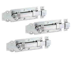 Alberts 115432 Verrou de porte | droit, avec poignée bouton et gâche attachée | bichromaté | platine 120 x 44 mm | Set de 3 pièces