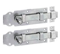 Alberts 115449 Verrou de porte | droit, avec poignée bouton et gâche attachée | passivé | platine 140 x 52 mm | Set de 2 pièces