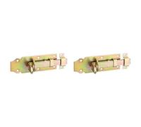 Alberts 116750 Verrou porte-cadenas | droit, avec poignée plate et boucle serrée | galvanisé, en jaune | platine 100 x 44 mm (Lot de 2)