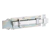 Alberts 116798 Verrou porte-cadenas | droit, avec poignée plate et gâche attachée | passivé | platine 200 x 64 mm