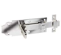 Alberts 116927 Verrou porte-cadenas | droit, avec poignée plate et gâche attachée | acier inoxydable | platine 140 x 52 mm