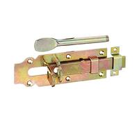 Alberts 117184 Verrou porte-cadenas pour portes d'étables | droit, avec poignée plate et gâche attachée | passivé | platine 160 x 56 mm