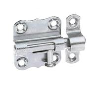 Alberts 123352 Targette | avec poignée bouton et sans ressort | passivé | platine 33 x 35 mm | boulon Ø 7 mm