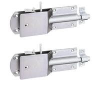 Alberts 124199 Verrou d'étable de sécurité | avec large poignée plate | passivé | platine 200 x 70 mm | boulon Ø 15 mm | largeur de gâche 20 mm | Set de 2 pièces