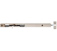 Alberts 126247 Verrou pour chant tubulaire avec levier | laqué couleur argent | avec gâche | 250 x 17 x 15 mm | Ø du boulon 7,5 mm