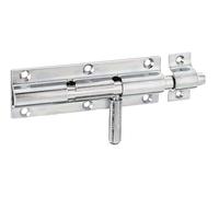 Alberts 127961 Verrou de box | avec poignée ronde et gâche attachée | passivé | platine 120 x 41 mm | Ø du boulon 16 mm | longueur totale 160 mm
