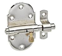 Alberts 128876 Targette | avec poignée bouton | avec bouton en laiton | nickelé | platine 45 x 85 mm | Ø du boulon 10 mm