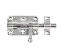 Alberts 129026 Verrou de box porte-cadenas | avec poignée ronde et gâche attachée | passivé | platine 99 x 68 mm | boulon Ø 15 mm | longueur totale 140 mm