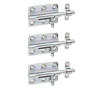 Alberts 129132 Verrou de box | avec poignée ronde et gâche attachée | passivé | platine 80 x 59 mm | boulon Ø 10 mm | longueur totale 125 mm | Set de 3 pièces