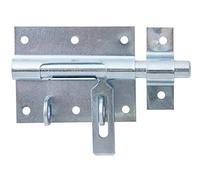 Alberts 137083 Verrou porte-cadenas | avec gâche attachée | zingué | plaque 80 x 64 mm | Ø du boulon 11,5 mm | longueur totale 116 mm