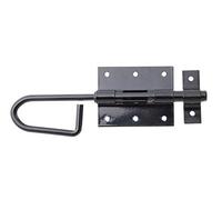 Alberts 137113 Verrou baïonnette | avec gâche attachée | plastifié, en noir | platine 80 x 66 mm | boulon Ø 11,5 x 200 mm