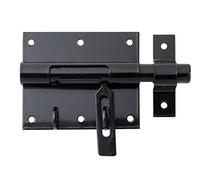 Alberts 137335 Verrou porte-cadenas | avec gâche attachée | plastifié noir | plaque 95 x 79 mm | Ø du boulon 15,5 mm | longueur totale 135 mm