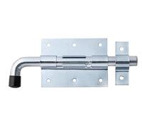 Alberts 137595 Verrou de box | avec poignée ronde et gâche attachée | zingué | plaque 90 x 67 mm | Ø du boulon 13,5 mm | longueur totale 165 mm