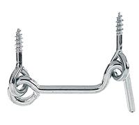 Alberts 204433 Crochet contrevent | avec œillets| zingué | longueur 50 mm | Ø crochet 3 mm