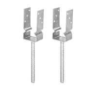 Alberts 208653 Ancre de poteau en U | à visser ou à sceller | galvanisée à chaud | largeur 71 mm | Set de 2 pièces
