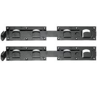 Alberts 210519 Fermeture pour portail double | modèles lisse ou martelé | en noir | 423 x 70 mm | Set de 2 pièces