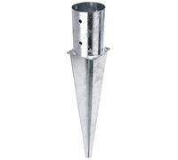 Alberts 211394 Ancre à enfoncer dans le sol | pour poteau en bois rond ou carré | galvanisé à chaud | Ø101 mm | longueur totale 600 mm