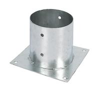 Alberts 211776 Ancre sur platine | pour poteau en bois rond ou carré | galvanisée à chaud | Ø 141 mm