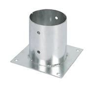 Alberts 211806 Ancre sur platine | pour poteau en bois rond ou carré | galvanisée à chaud | Ø 121 mm