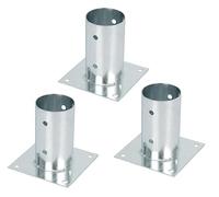 Alberts 211943 Ancre sur platine | pour poteau en bois rond ou carré | galvanisée à chaud | Ø 81 mm | Set de 3 pièces