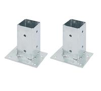 Alberts 212575 Ancre sur platine | pour la fixation en lignes droites | galvanisée à chaud | 71 x 71 mm | Set de 2 pièces