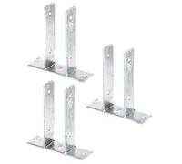 Alberts 212988 Ancre de poteau en U | à visser | galvanisée à chaud | largeur 71 mm | Set de 3 pièces