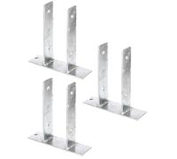 Alberts 212995 Ancre de poteau en U | à visser | galvanisée à chaud | largeur 81 mm | Set de 3 pièces