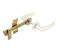 Alberts 213565 Fermeture de portail à vantail pour clôture tressée | béquille et rosace en aluminium | bichromatée | longueur totale 170 mm