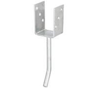Alberts 214043 Support de poteau en U | à visser ou à bétonner | galvanisé à chaud | largeur intérieure 71 mm